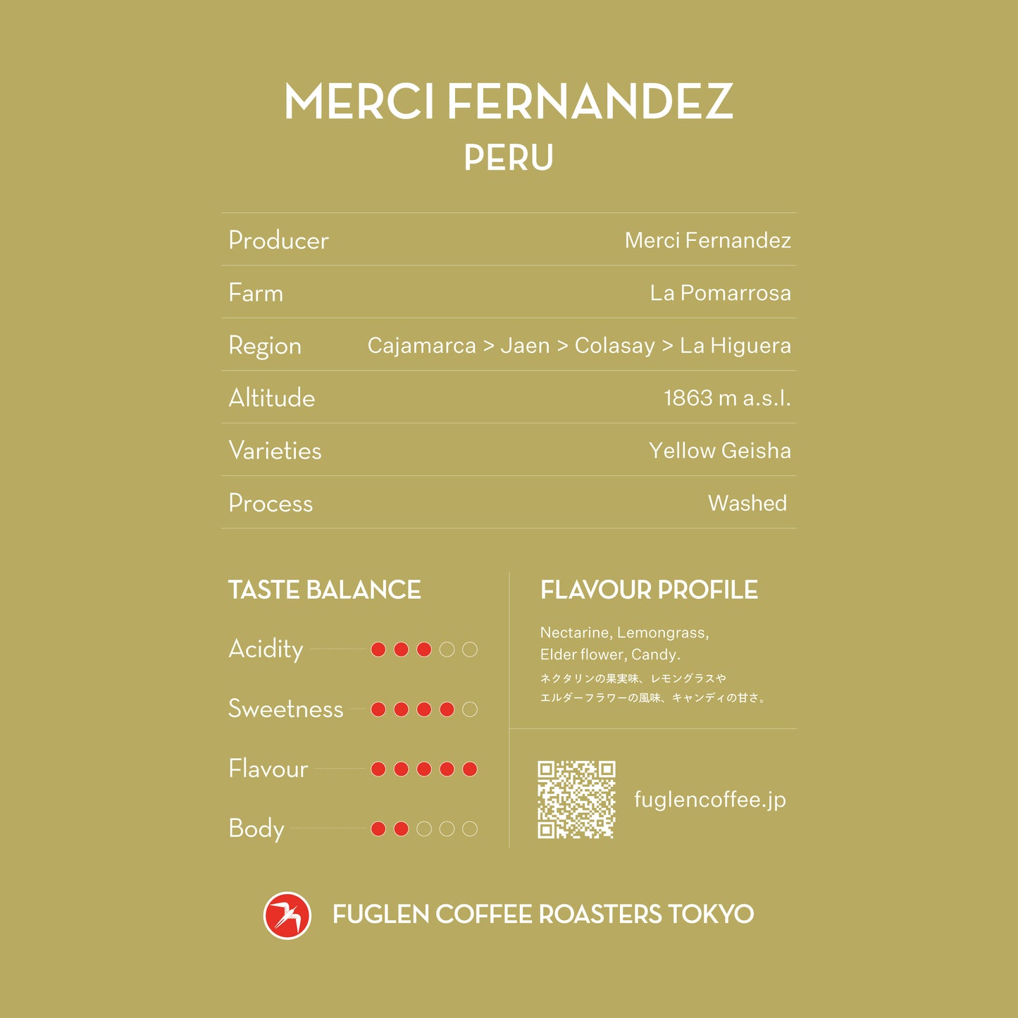 【SOLD OUT】MERCI FERNANDEZ GEISHA / PERU
